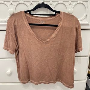 BROWN CROP TEE